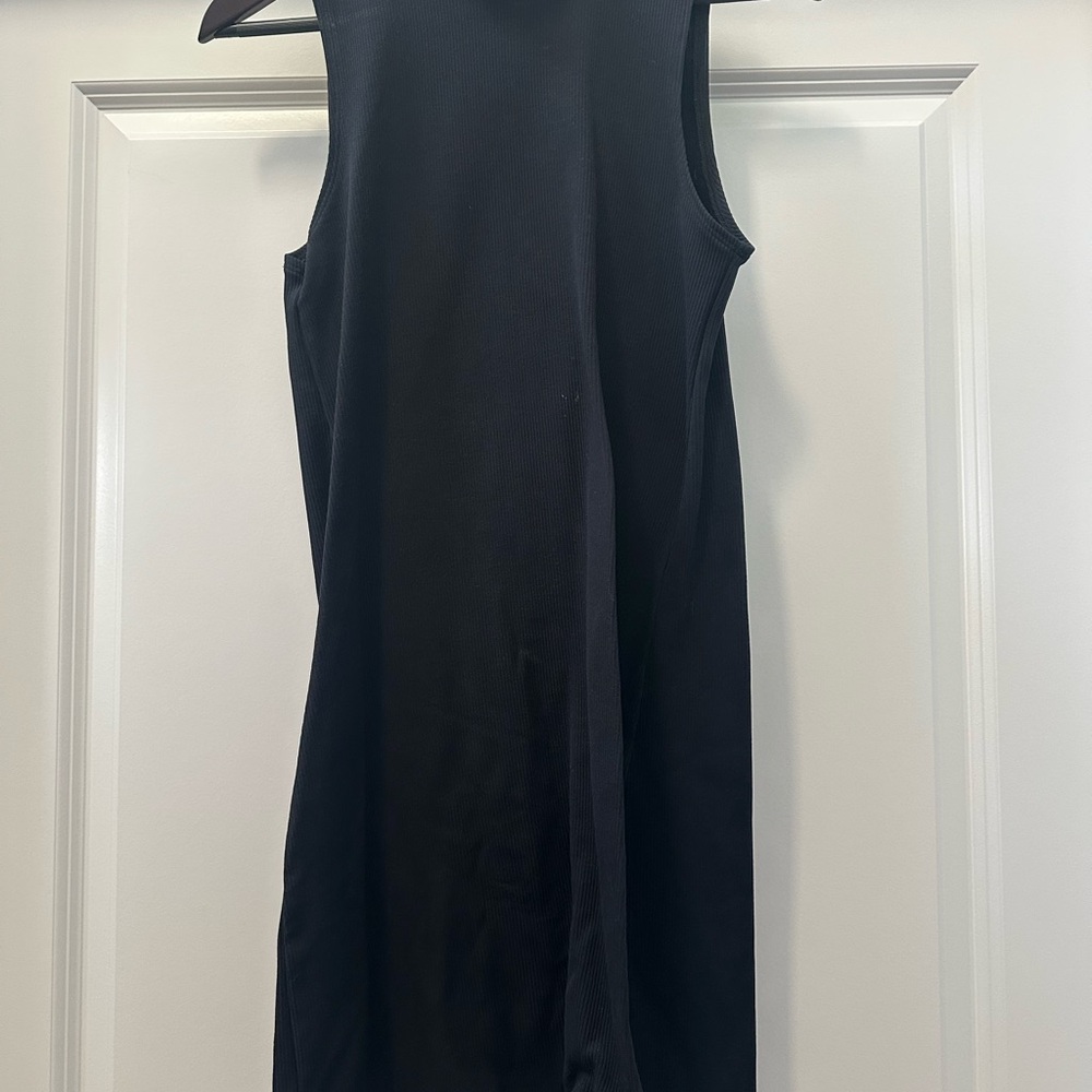 Abercrombie & Fitch Black Mock Neck Midi Dress - Large